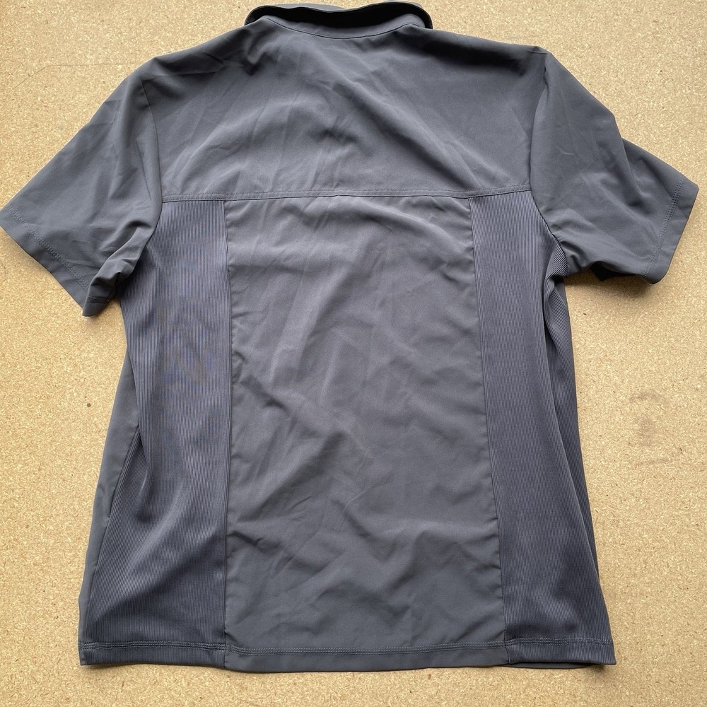 Cherokee Uniforms Mens XL Gray Performance Polo Scrub Top Zipper Pocket CKI803 - Picture 2 of 10